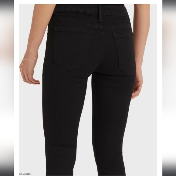Mother Stunner Zip Ankle Step Fray Not Guilty Jeans Black Size 26 - Picture 3 of 10